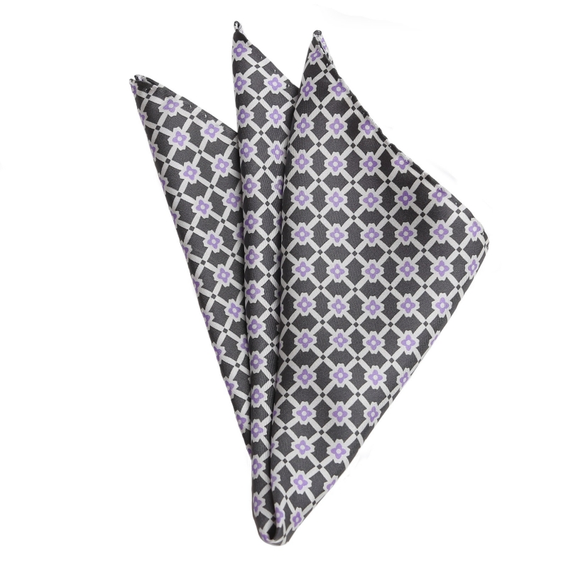 L. Biagiotti Grey Square Silk Pocket