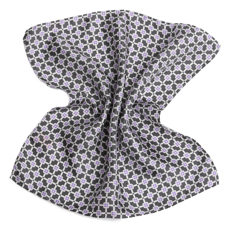 L. Biagiotti Grey Square Silk Pocket