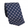 L. Biagiotti silk tie White Circeles on navy pattern