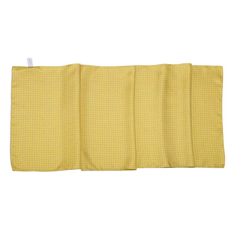 Esarfa matase  L. Biagiotti romburi gri pe galben