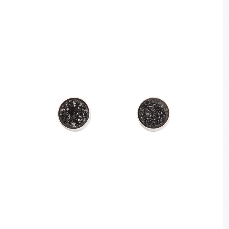 Black Dress Agate silver earrings