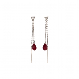 Swarovski Red Siam silver earrings