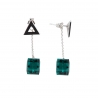 Cercei argint Swarovski Emerald
