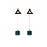 Cercei argint Swarovski Emerald