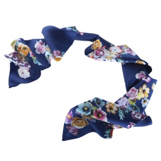 Eşarfă albastru buchet de flori