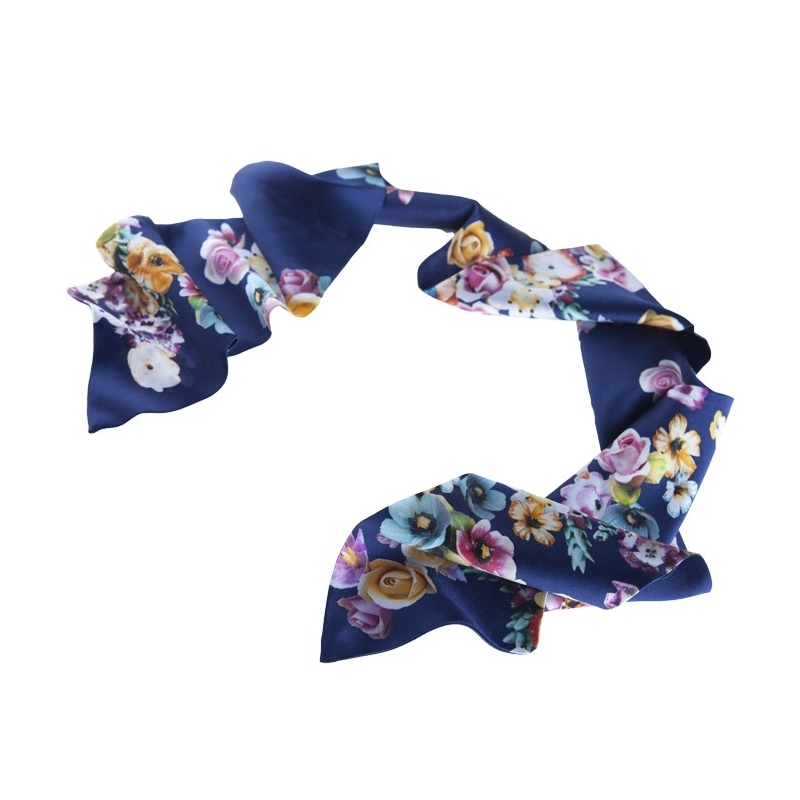 Eşarfă albastru buchet de flori