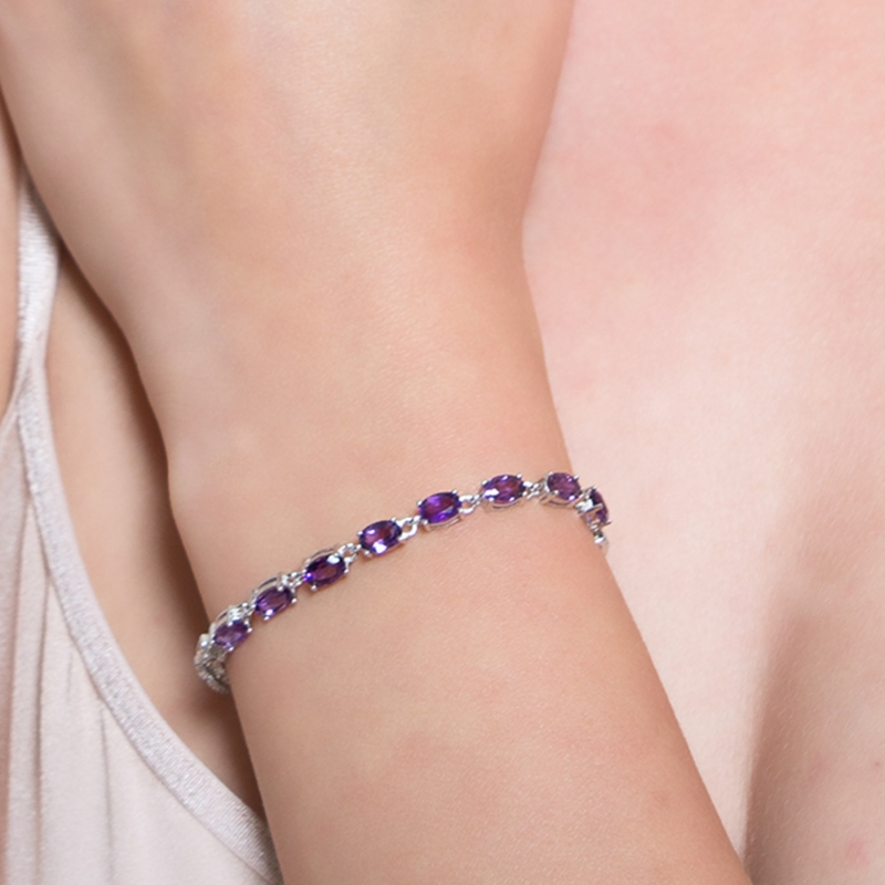 Amethyst High Quality silver bracelet