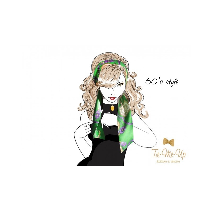 Eşarfă albastru buchet de flori