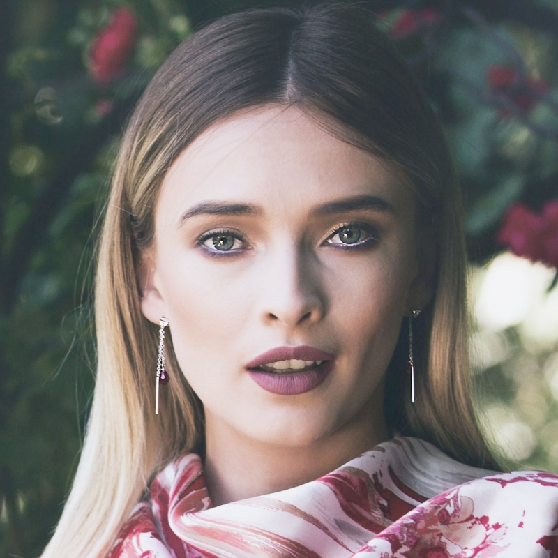 Swarovski Red Siam silver earrings