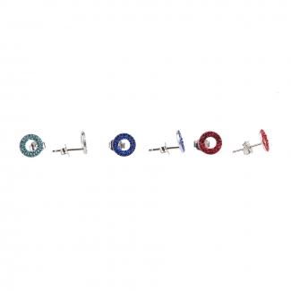Zirconia Red Red silver earrings