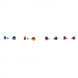 Swarovski Fuchsia silver earrings