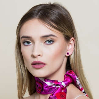 Swarovski Fuchsia silver earrings