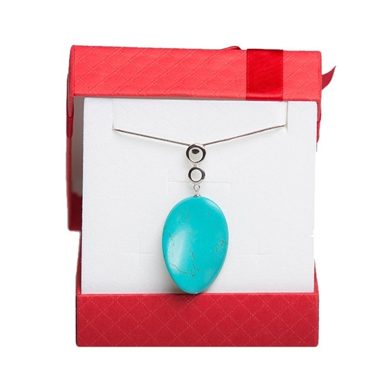 Gift: Silver pendant turquoise oval and Mixed Jasper, White pearl and Turquoise bracelet