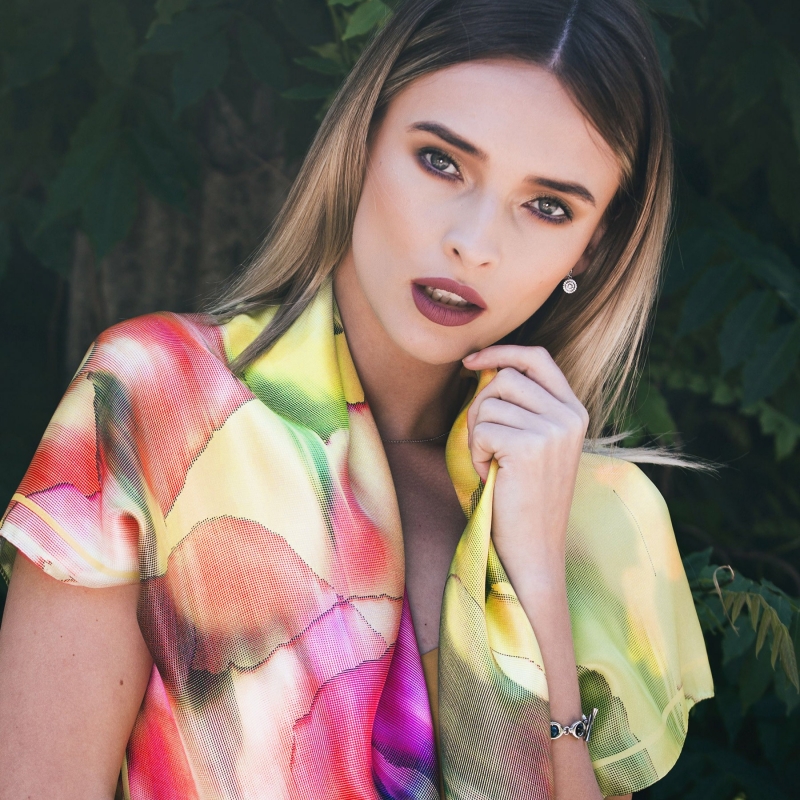 Into The Light yellow Silk scarf