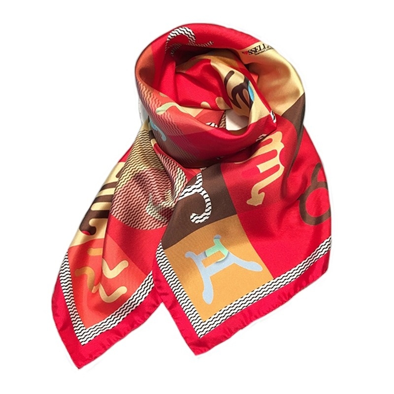 Esarfa matase RR Zodiaco Red