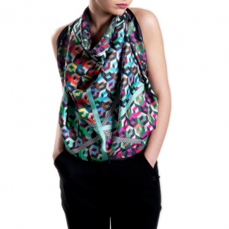 RR Vasareli black silk scarf