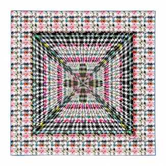 RR Pied de Poule White silk scarf