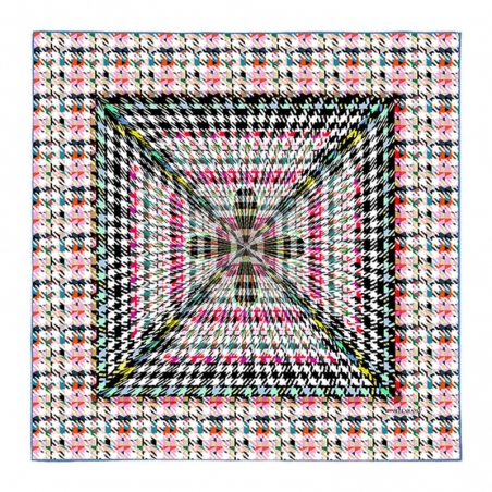 RR Pied de Poule White silk scarf