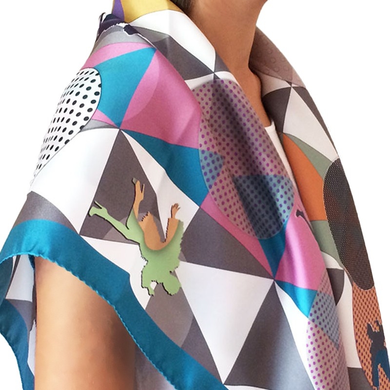 RR Escape Blue silk scarf