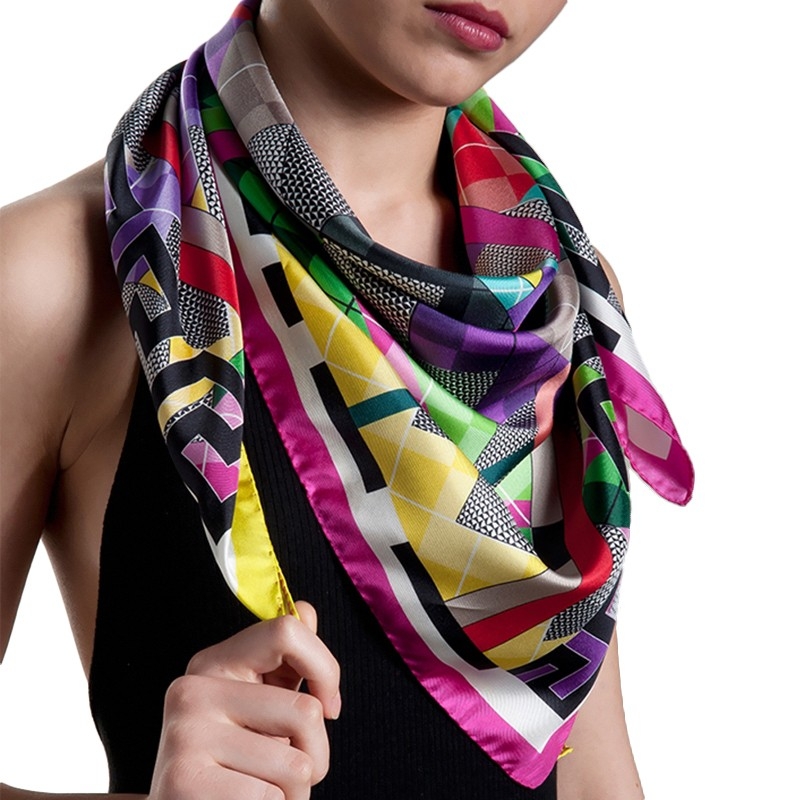 Esarfa matase RR Argyle Multicolored