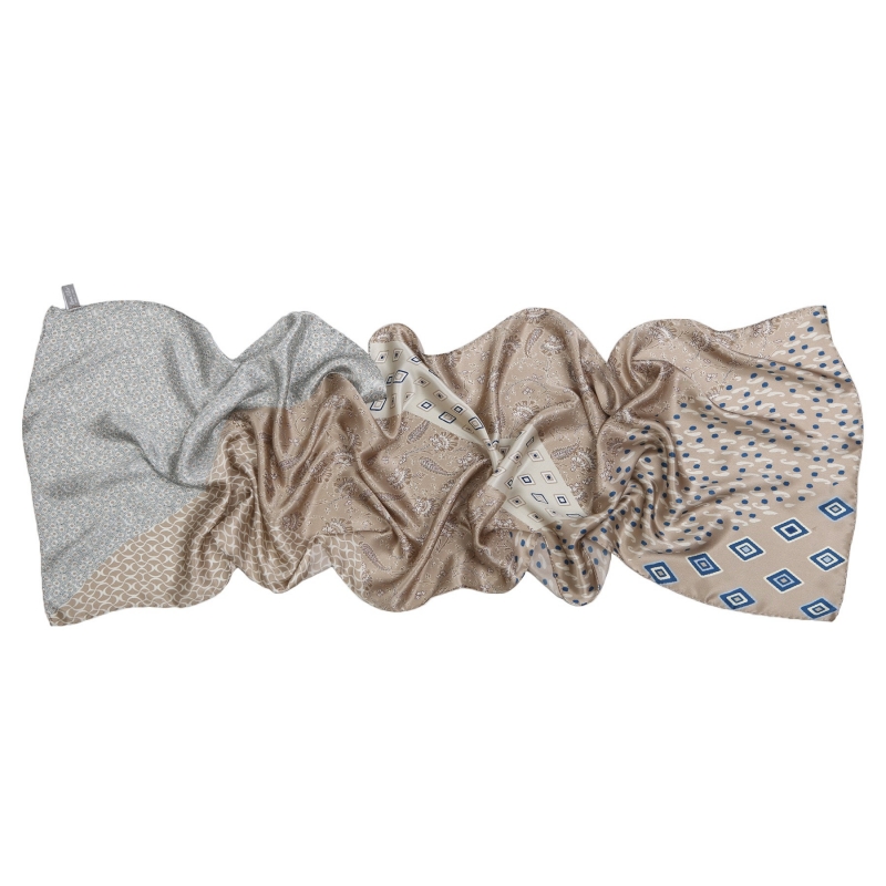 Sal matase Marina D'Este Eclectic Print Soft Beige