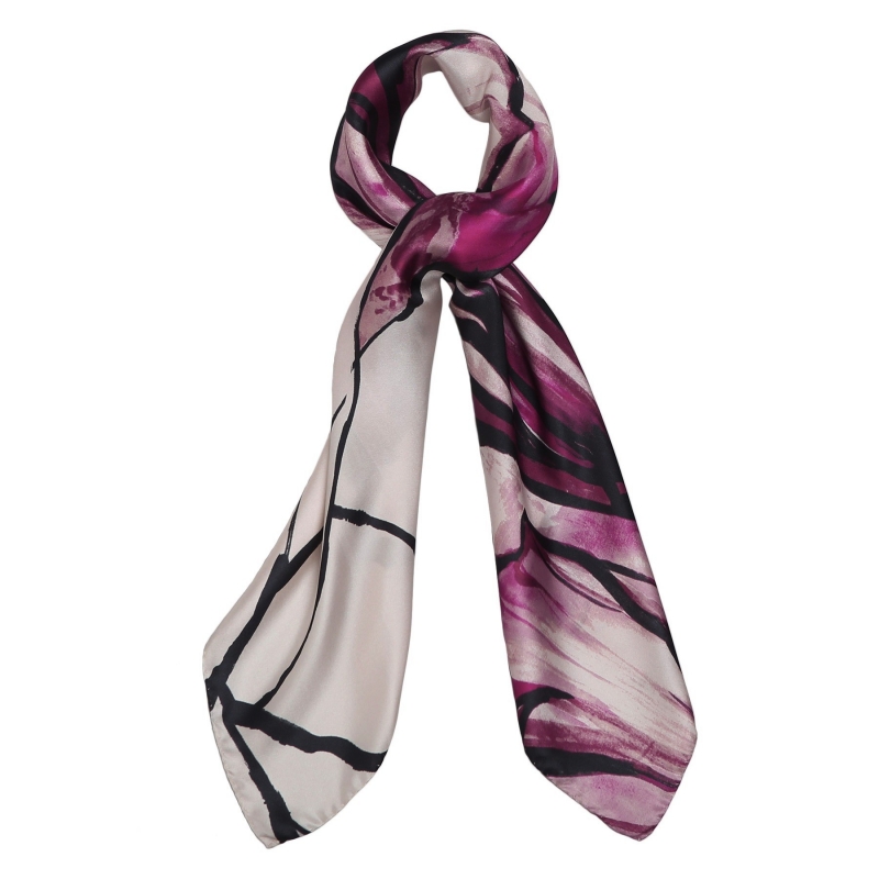 Au bord de la mer bordeaux silk scarf