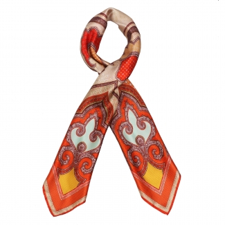Imperial dream orange silk scarf