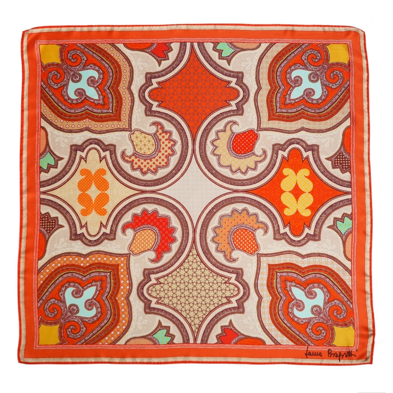 Imperial dream orange silk scarf