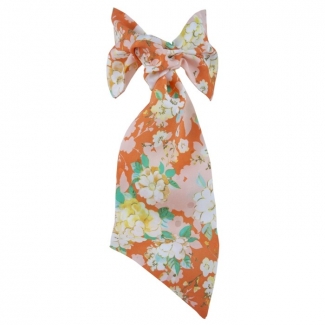 Eşarfă cu volan Ungaro flori piersică