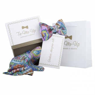 CADOU: Set Papion cu batista matase naturala