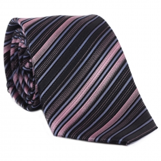 L. Biagiotti silk tie Mantova Spectrum Pink stripes