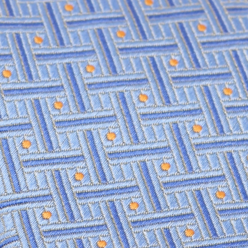L. Biagiotti silk tie 5 CM light blue and orange dots