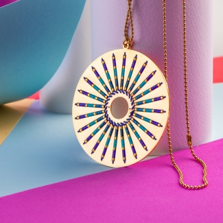 Stainless steel necklace Miyuki Blue