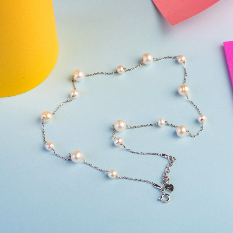 Silver and pearls necklace Armony