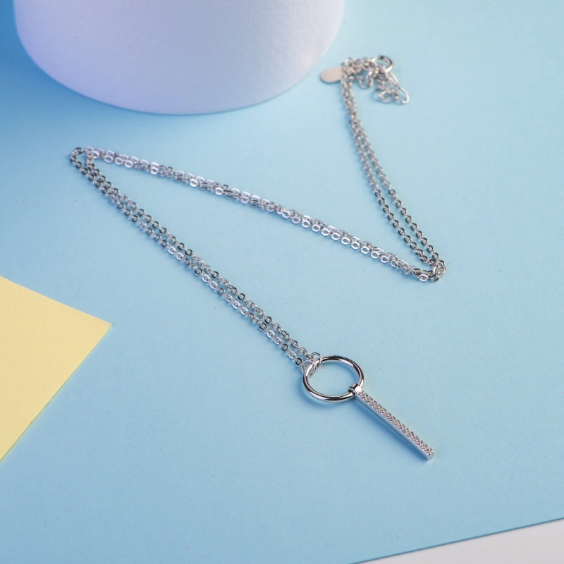 Silver necklace with  Love to give charm