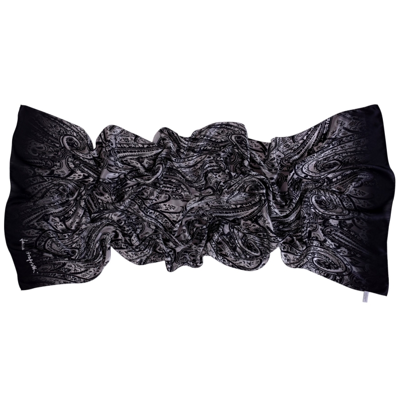 Silk shawl Laura Biagiotti Paisley Black