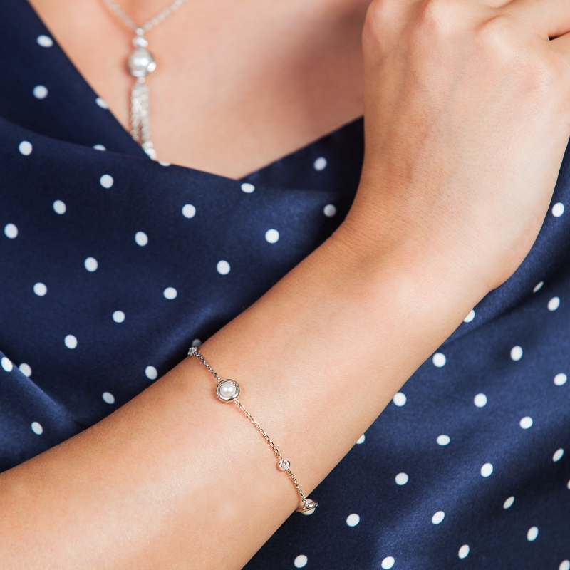 Cocktail Pearls silver bracelet