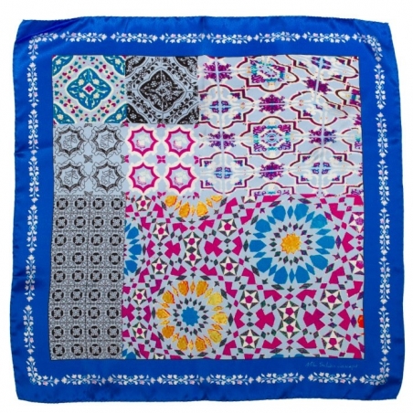 Eşarfă Mila Schon albastru geometric