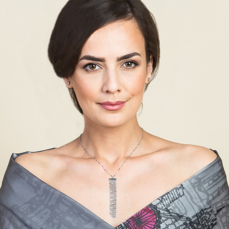 Silk shawl Marina D'Este London Touch Grey