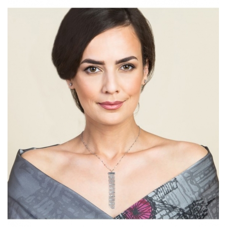 Gift: Silk shawl London Touch Grey and Silver necklace Sparkling Rain