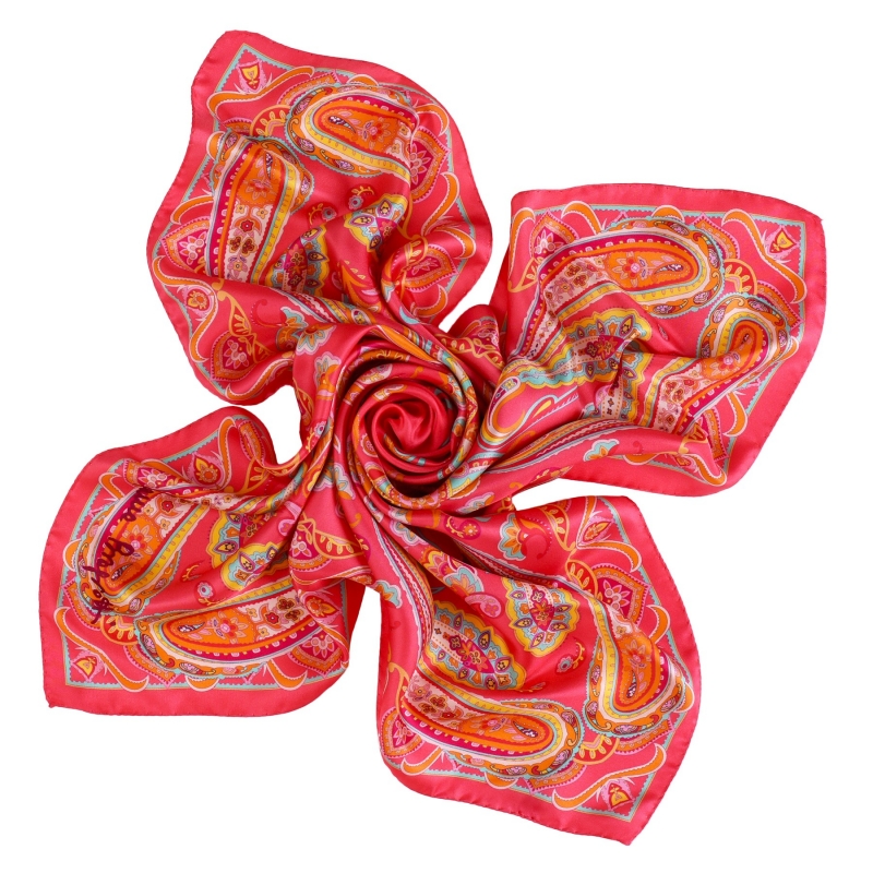 Esarfa matase Caspian sunset coral