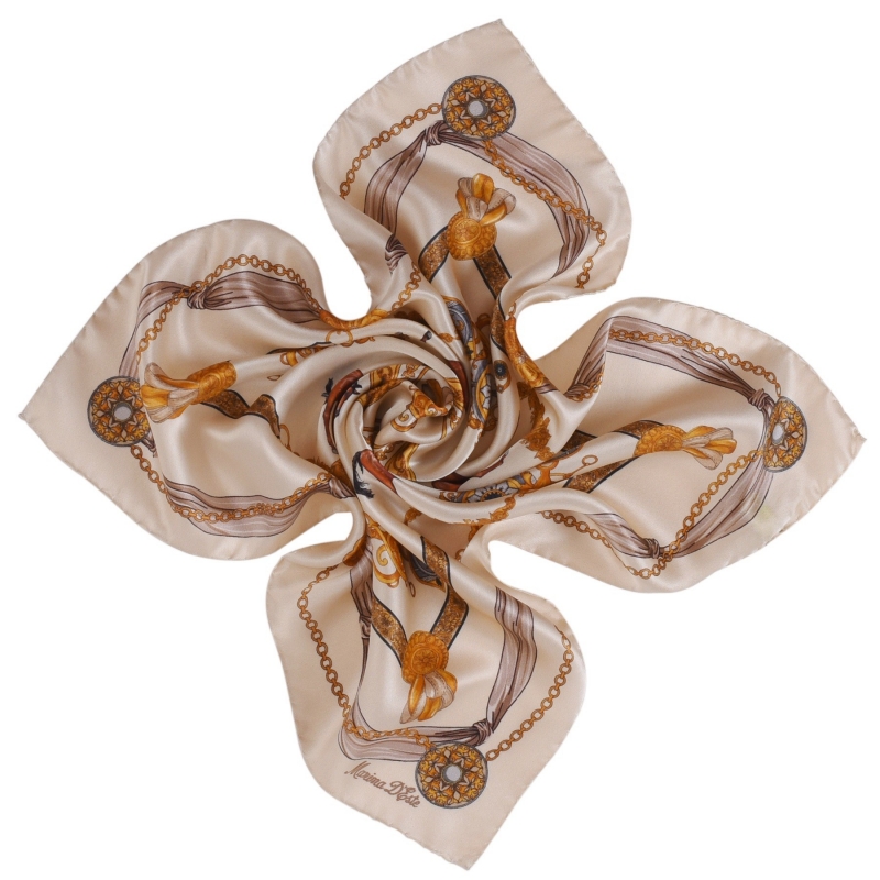Equestrian Fashion beige silk scarf