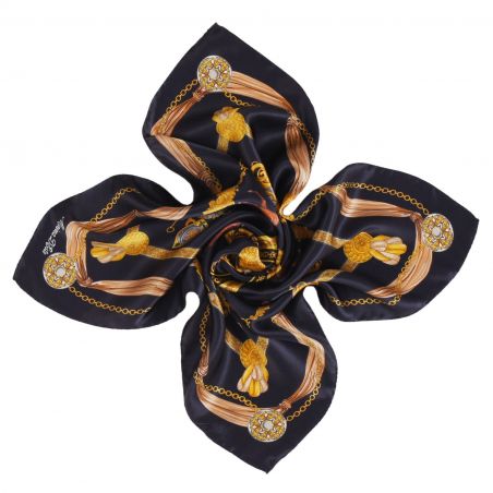 Equestrian Fashion black silk scarf