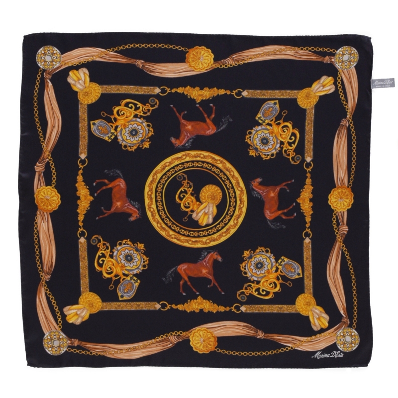 Equestrian Fashion black silk scarf