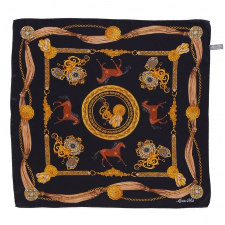 Equestrian Fashion black silk scarf