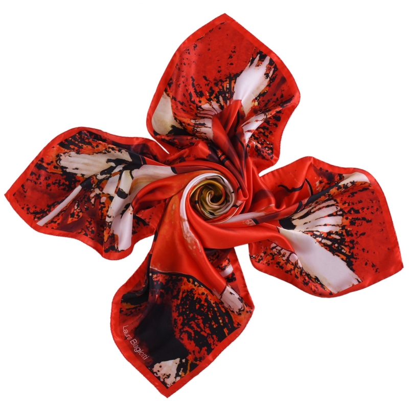 Esarfa matase Orchid Passion red