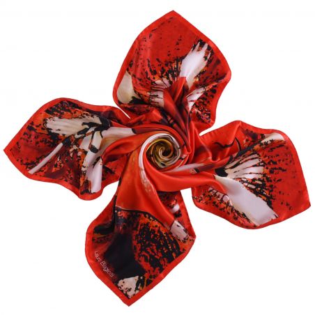 Orchid Passion red silk scarf