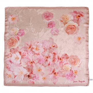 Falling Roses nude rose silk scarf