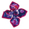 Falling Roses azure blue silk scarf