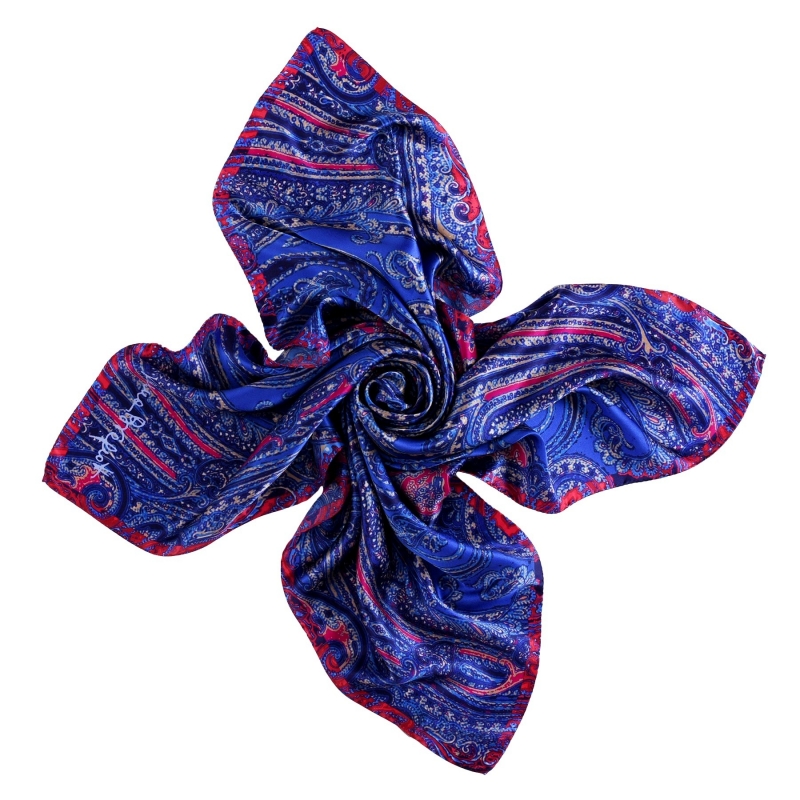 I love paisley lapis blue silk scarf